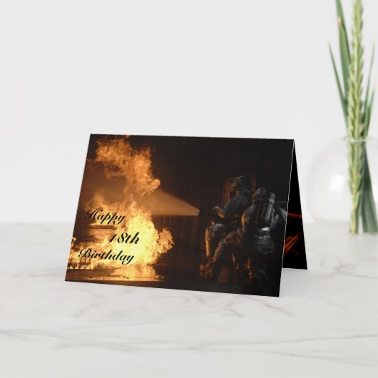 Carte Le 18ème anniversaire du sapeur-pompier (Devant)