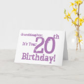 Carte Le 20ème anniversaire de la petite-fille dans le (Fleur jaune)