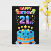 Carte Le 21e anniversaire (Fleur jaune)