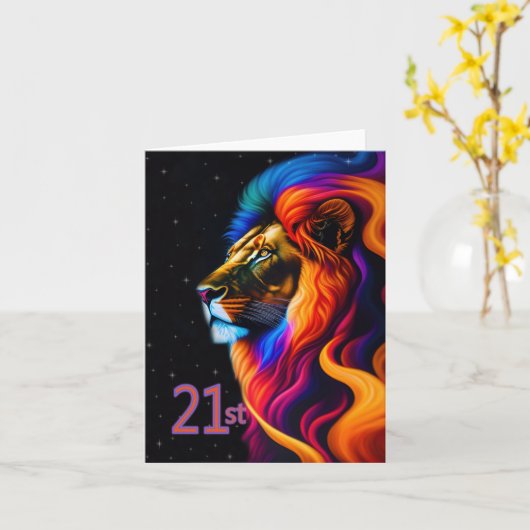 Carte Le 21e anniversaire (Fleur jaune)