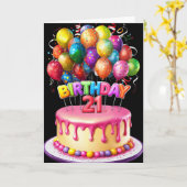 Carte Le 21e anniversaire (Fleur jaune)