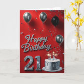 Carte Le 21e anniversaire (Fleur jaune)