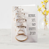 Carte Le 21e anniversaire (Fleur jaune)