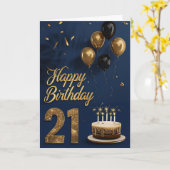 Carte Le 21e anniversaire (Fleur jaune)