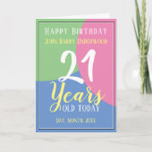 Carte Le 21e anniversaire (Devant)