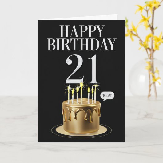 Carte Le 21e anniversaire (Fleur jaune)