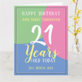 Carte Le 21e anniversaire (Fleur jaune)