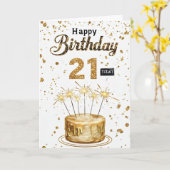 Carte Le 21e anniversaire (Fleur jaune)