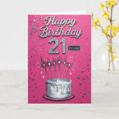 Carte Le 21e anniversaire (Fleur jaune)