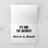 Carte Le 21e anniversaire du fils, blanc et noir. (Intérieur)