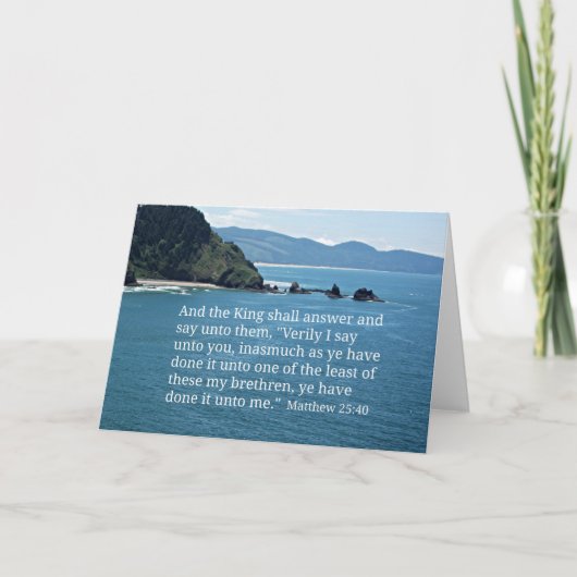 Carte Le 25:40 de Matthew et le roi répondront… (Devant)