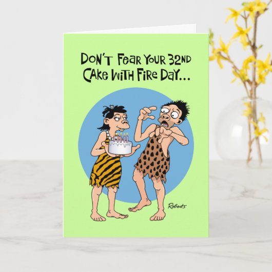 Carte Le 32e anniversaire de Guy (Fleur jaune)