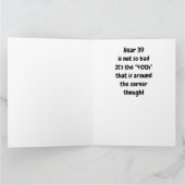 Carte **LE 39e ANNIVERSAIRE N'EST PAS SI MAUVAIS** (Intérieur)