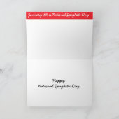 Carte Le 4 janvier est la Journée nationale des spaghett (Intérieur)
