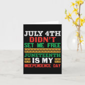 Carte Le 4 Juillet ne m'a pas libérée JunetDix Mon Indép (Fleur jaune)