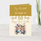 Carte Le 50e anniversaire de la femme doit or rose (Devant)