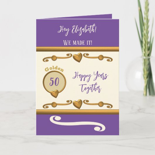 Carte Le 50e anniversaire de la femme nous l'avons fait  (Devant)