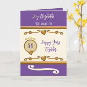 Carte Le 50e anniversaire de la femme nous l'avons fait  (Fleur jaune)