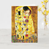Carte Le Baiser de Gustav Klimt, beaux-arts (Fleur jaune)