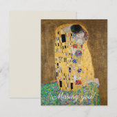 Carte Le Baiser de Gustav Klimt Vous manque (Devant / Derrière)