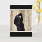 Carte Le baiser par la lithographie d'Edvard Munch, (Fleur jaune)