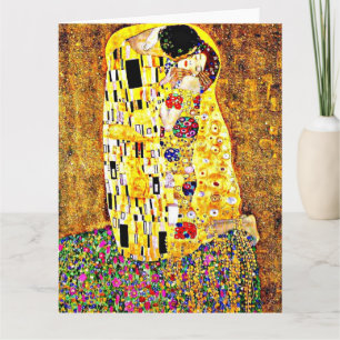 Carte Le baiser, peignant par Gustav Klimt