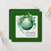 Carte Le bal de Noël vert (Devant/Arrière en situation)