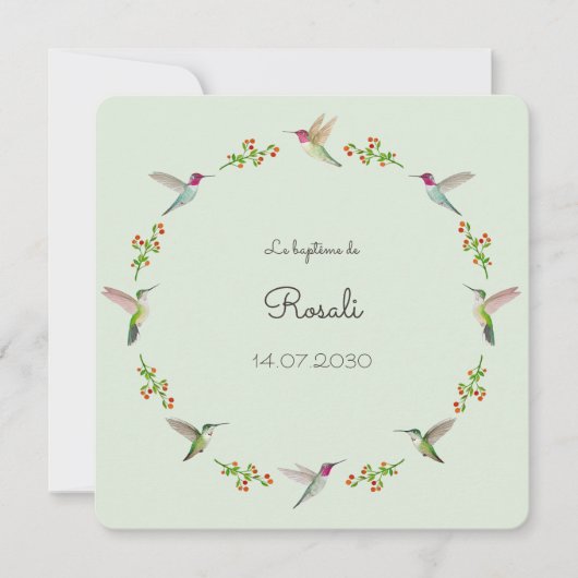 Carte Le baptême des colibris d'Anna (Devant)