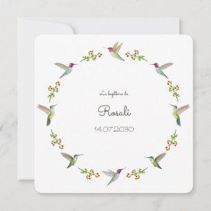 Carte Le baptême des colibris d'Anna avec photo