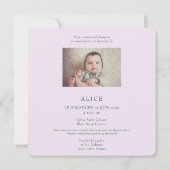 Carte Le baptême des colibris d'Anna avec photo (Dos)