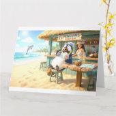 Carte Le bar de plage du pingouin (Fleur jaune)