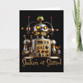 Carte Le barman robotique futuriste "secoué ou fatigué" (Devant)