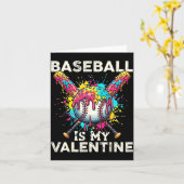 Carte Le baseball est mon glace de la Saint-Valentin qui (Fleur jaune)