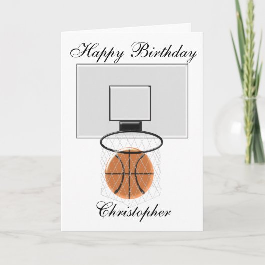 Carte Le basket-ball ajoutent juste l'anniversaire nommé (Devant)