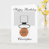 Carte Le basket-ball ajoutent juste l'anniversaire nommé (Fleur jaune)