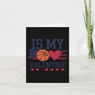 Carte Le basket-ball est mon cœur à la Saint-Valentin