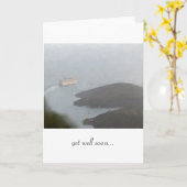 Carte Le bateau de croisière quittant le port (Fleur jaune)