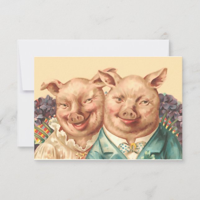 Carte Le beau couple de cochon (Devant)