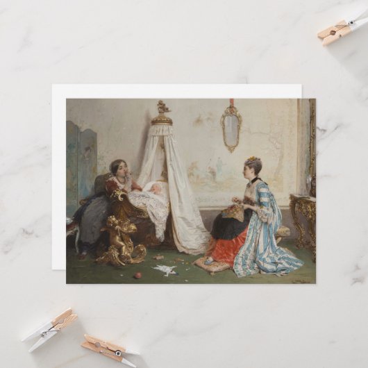 Carte Le bébé dort (par Gerolamo Induno) (Devant/Arrière en situation)