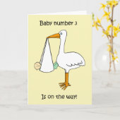 Carte Le bébé numéro 3 est sur le chemin (Fleur jaune)