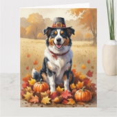 Carte Le berger australien quitte l'automne Thanksgiving (Devant)