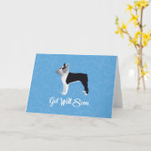 Carte Le Black Boston Terrier va bien bientôt être drôle (Fleur jaune)