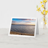 Carte Le blanc "de coucher du soleil de lac" a plié la (Fleur jaune)