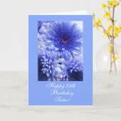 Carte Le bleu de l'anniversaire de la soeur (âge) (Fleur jaune)