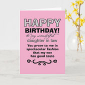 Carte Le bon goût du fils d'anniversaire (Fleur jaune)