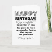 Carte Le bon goût du fils d'anniversaire (Devant)