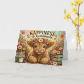 Carte Le bonheur est fait maison (Fleur jaune)