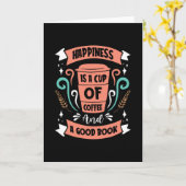 Carte Le bonheur est une coupe de café et un bon livre (Fleur jaune)