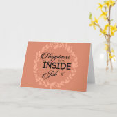 Carte Le Bonheur Est Une Guirlande De Travail Intérieure (Fleur jaune)