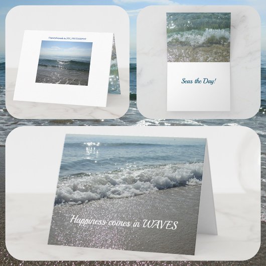 Carte Le bonheur vient dans les vagues Mer le Jour Mer